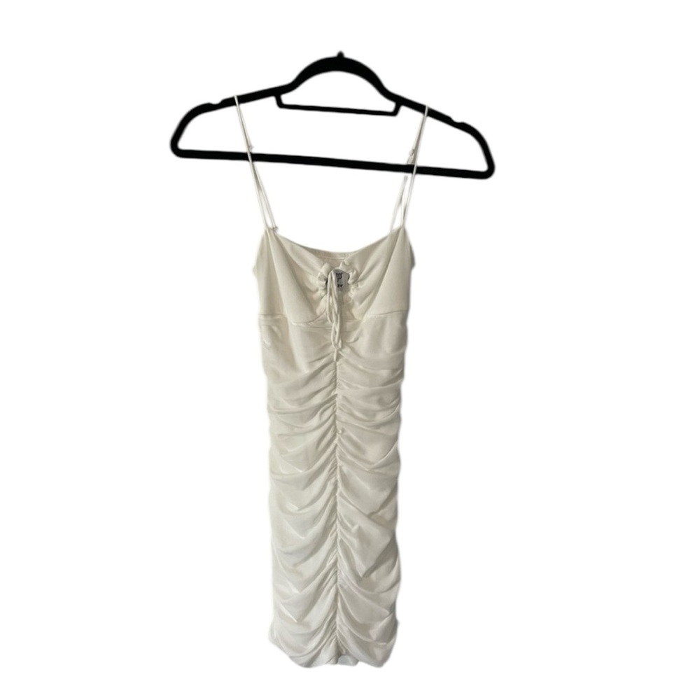 NWT Princess Polly White Sassy Mini Dress Ruched - Picture 5 of 7